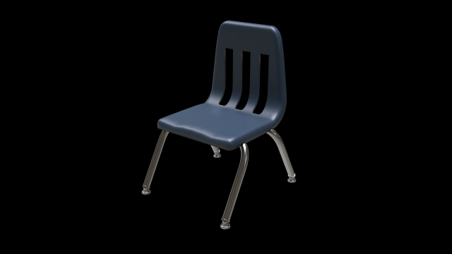 School Classroom Student Chair 2 3D Model