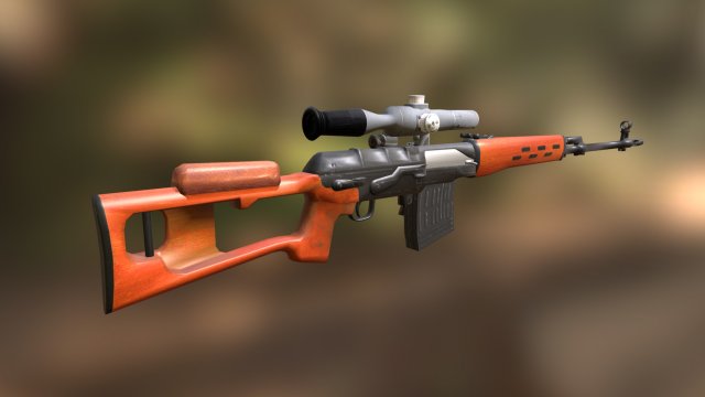 SVD sniper rifle with PSO-1 3D Model