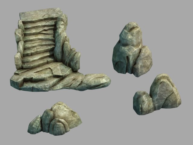 Stone Cliff – Stone Ladder – Stone 3D Model