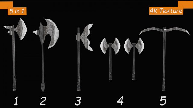 Axe Weapon Pack 3D Model