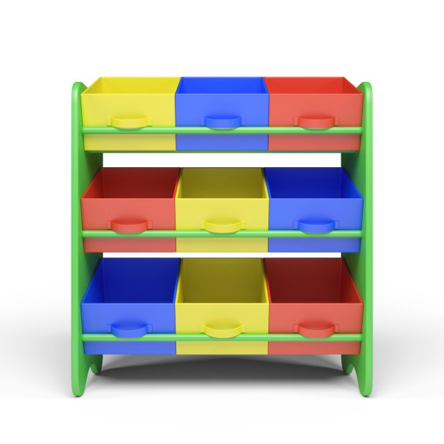 Kids Storage Box Shelf System -Boys 3D Model