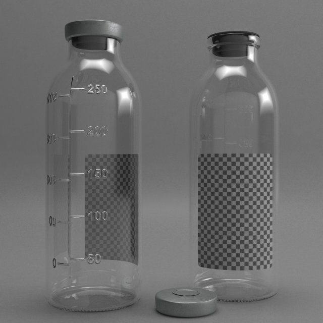 Saline bottle 250ml 3D Model