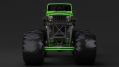 Monster Truck Jeep Wrangler Rubicon Recon 3D Model
