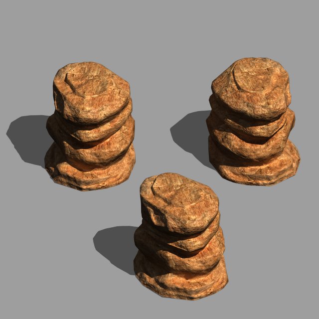 Desert – Mountain – Wind Stone 07 3D Model