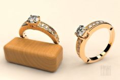 Women ring with stones 3D Model