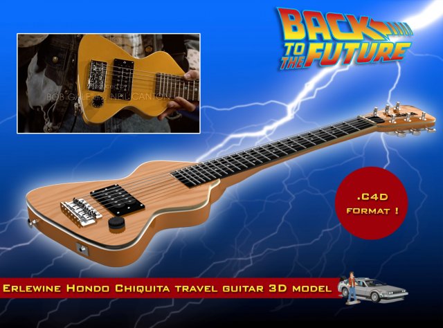 Erlewine Hondo Chiquita Travel Guitar 3D Model