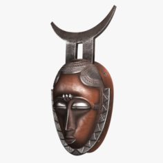African Baule Moon Mask 3D Model