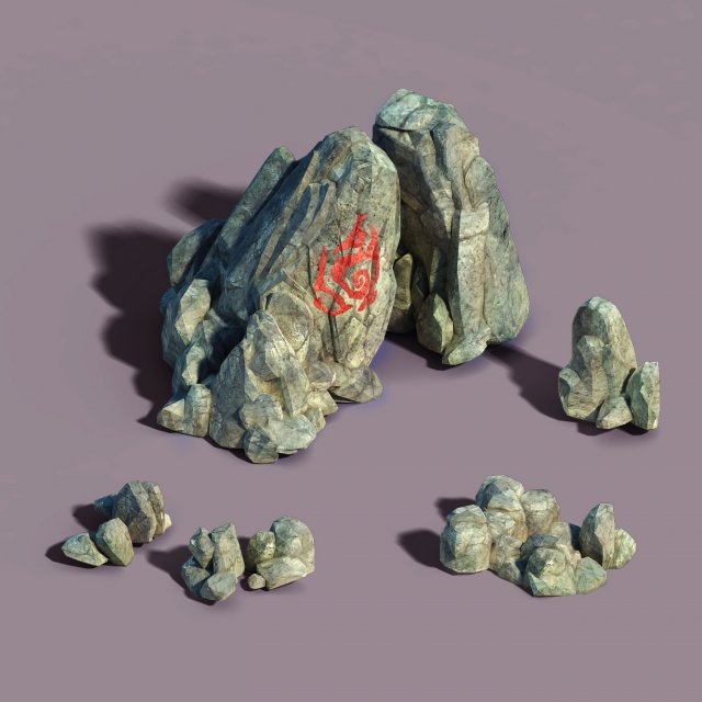 Green Mountain – Stone Pile 01 3D Model