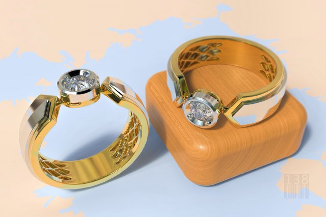 Elegant diamond ring 3D Model