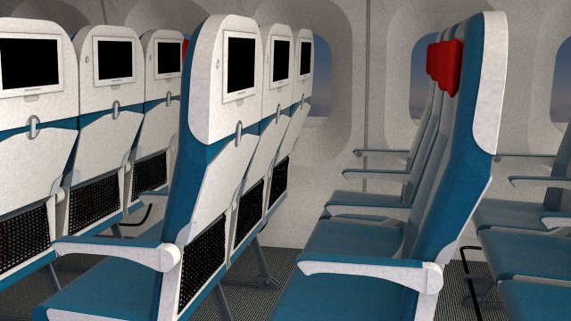 Airplane interior 3D Model