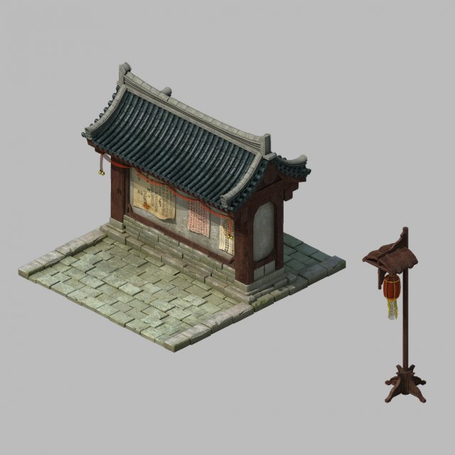 Tang Dynasty – City – Bulletin Board 01 3D Model