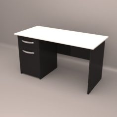 Desk with rolling file cabinet 3D Model