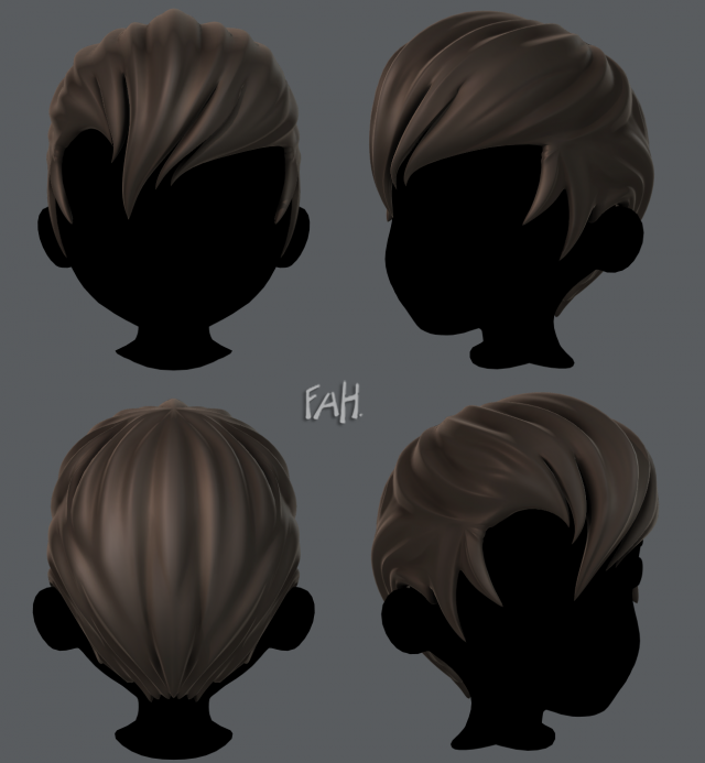 3D Hair style for boy V10 3D Model