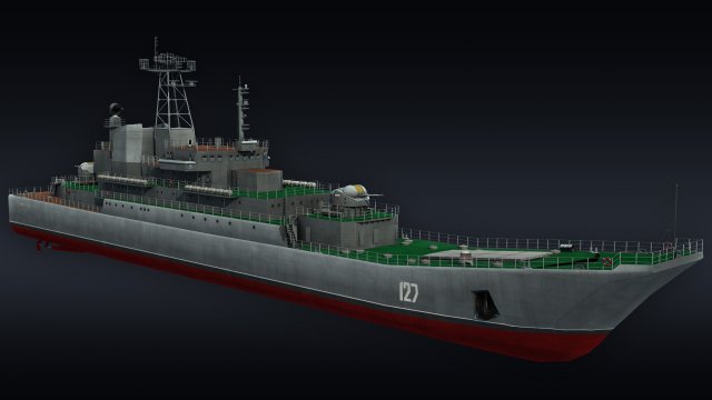 Landing ship LLC Minsk project 775 3D Model