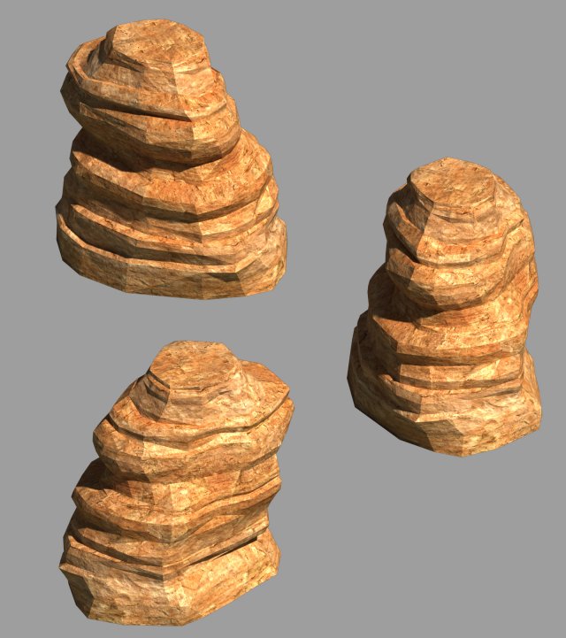 Desert – Mountain – Wind Stone 03 3D Model