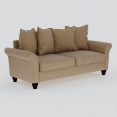 Hayden Beige Polyester Sofa 3D Model