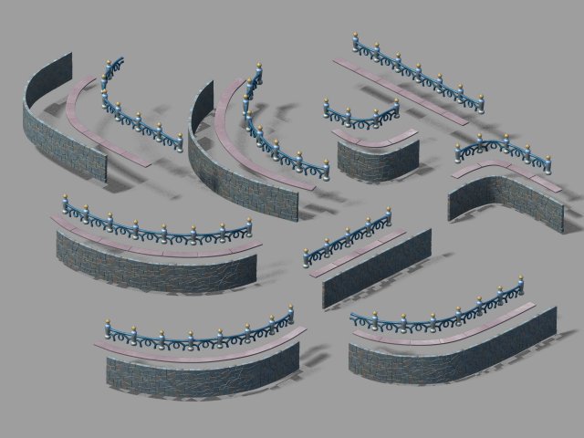 Disney Main City – Fence 03 3D Model