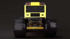 Monster Truck School Bus 3D Model