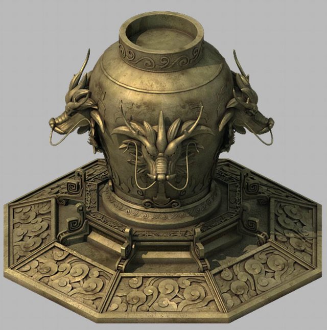 Architecture – Bronze – Dragon – wine altar 3D Model