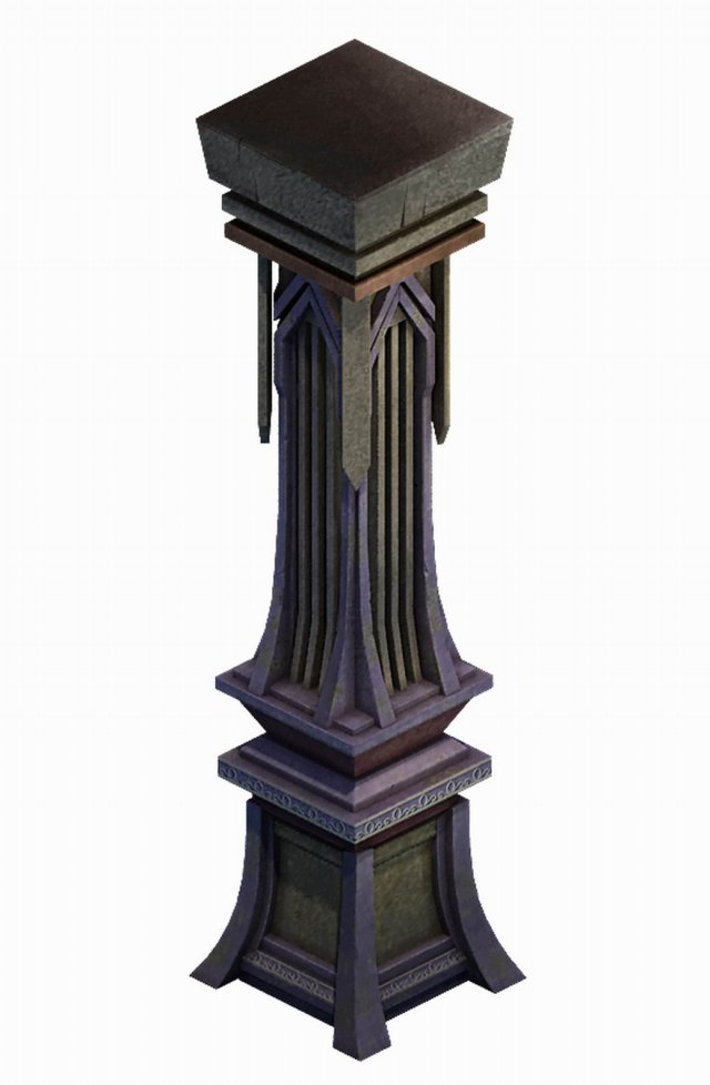 Evil creatures – pillars 01 3D Model