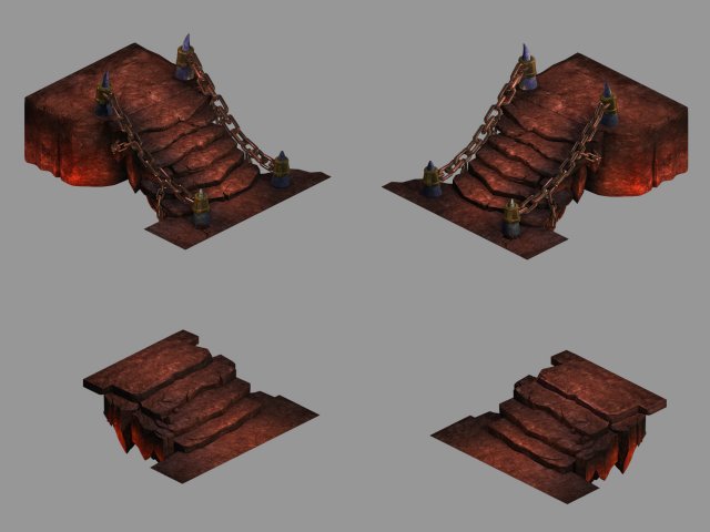 Lava Hell – Stone Ladder 32 3D Model