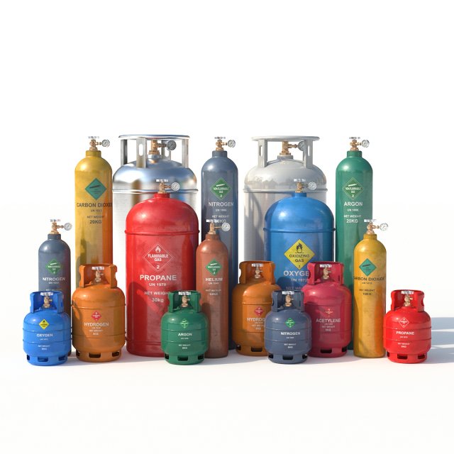 Gas Cylinders 3D Model