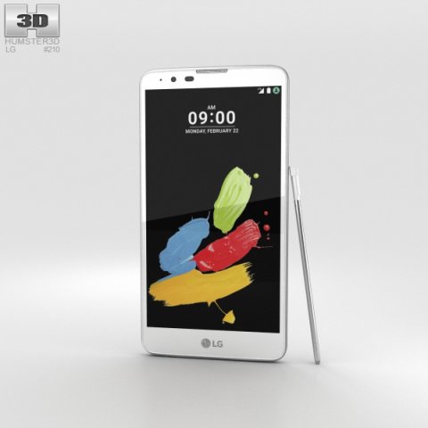 LG Stylus 2 White 3D Model