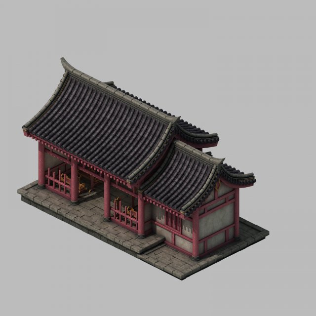 Tang Dynasty Building – with room 02 3D Model