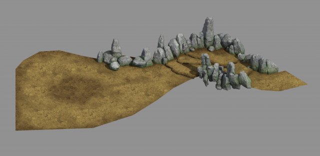 Qingyun Mountain-tree roots mountain stone channel 3D Model