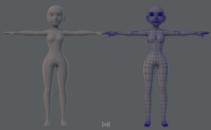 Base mesh woman character V03 3D Model