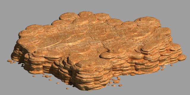 Desert – Mountain – Wind Stone 16 3D Model