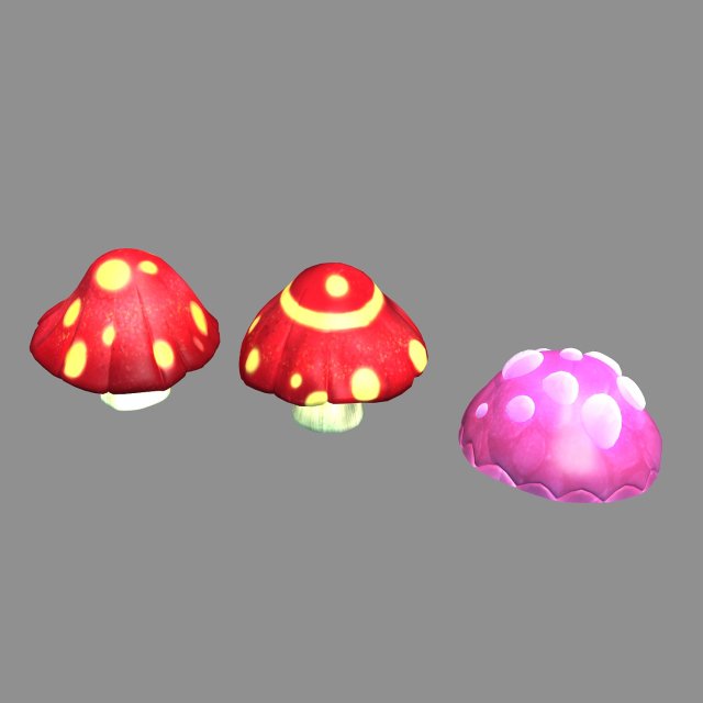 One hundred thousand mountains – mushrooms 01 3D Model