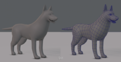 Dog base for game 3D Model