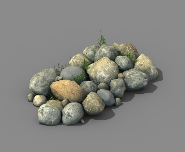 Climbed rattan – stone 03 3D Model