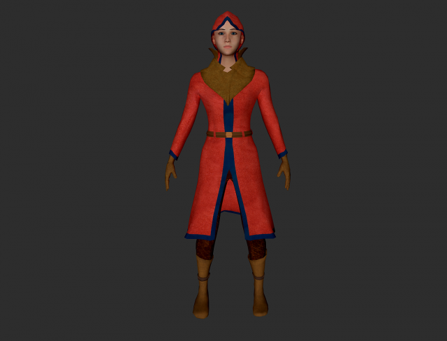 Girl in red 3D Model