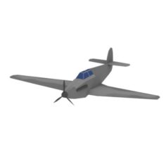Low poly Hawker Sea Hurricane 3D Model