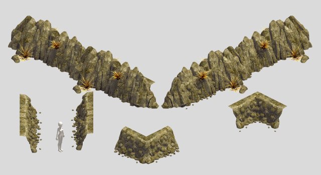 Mountain slope – fault 33 3D Model