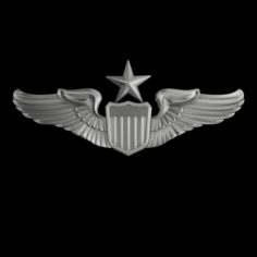Senior Pilot USAAF Wings Badge 3D Model
