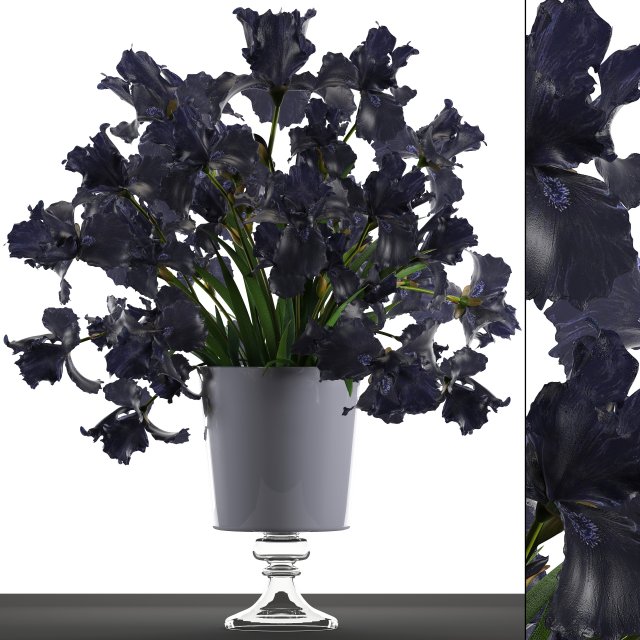 Bouquet of black flowers 3D Model