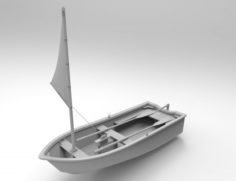 Rowing sailboat Free 3D Model