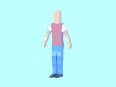 Very low poly male human character 3D Model