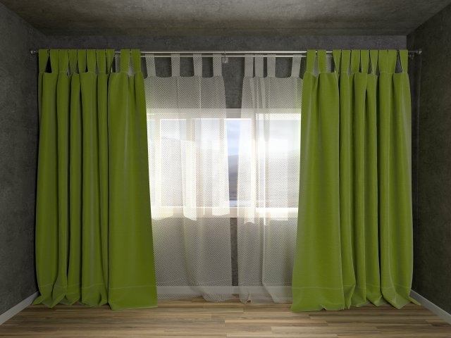 Curtain room set 3D Model