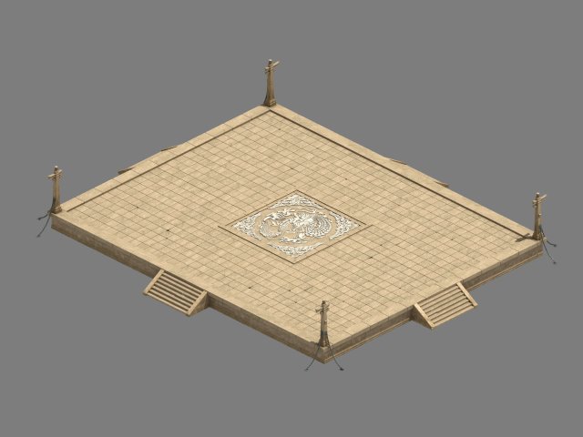 Urban Floor Tiles – Plaza 04 3D Model