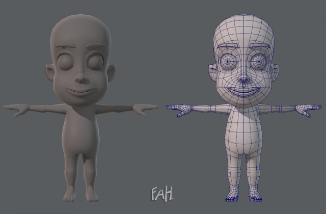 Base mesh boy character V02 3D Model
