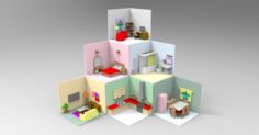 Isometric Home Interior 3D Model