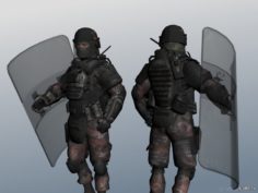 Spetsnaz Riot + Shield 3D Model