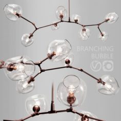 Branching bubble 8 lamps CLEAR COPPER 3D Model