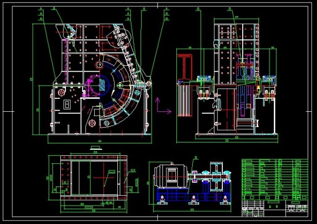 PCD1609 impact crusher complete drawing 3D Model