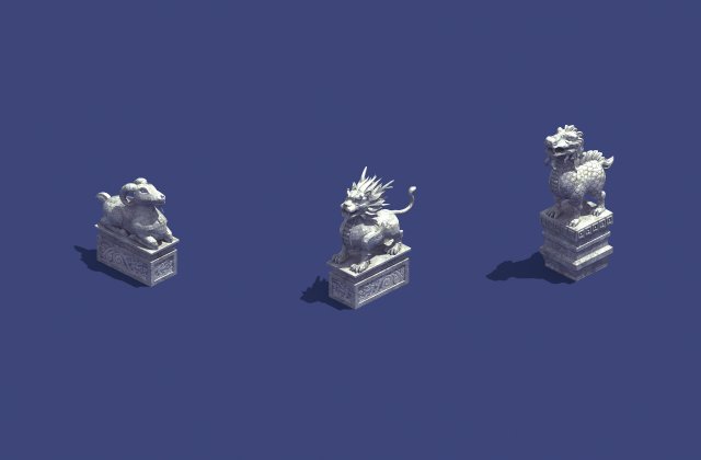 Mountain Stone Sculpture – Animal Stone Statue 3D Model