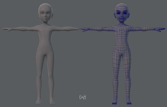 Base mesh man character V02 3D Model